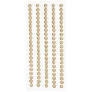 RHINESTONE SHEETS - 5pc strip Round adhesive rhinestones - GOLD