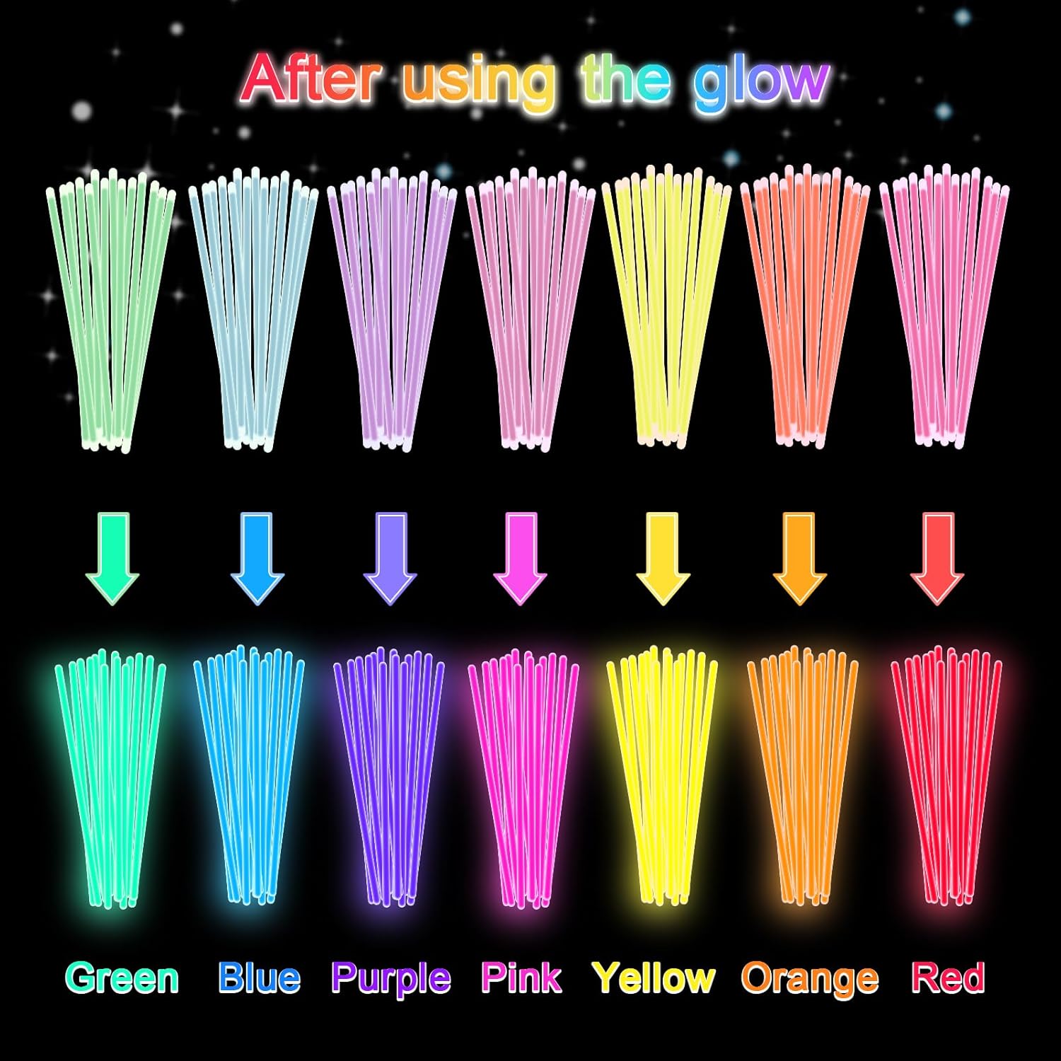 8-inch Glow in the Dark Light Sticks Bracelet Party Supplies - 50pcs - Image 4