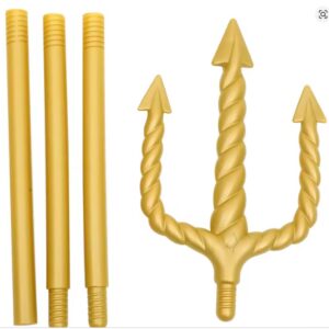 Gold Trident Pitchfork - BRIGHT GOLD Spiral Trident