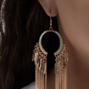 EARRINGS – Free-Spirited Fringe - Green