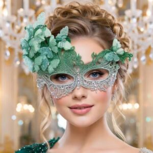 Gradient Butterfly Rhinestone Masquerade Mask Sexy Lace Half Face Masks