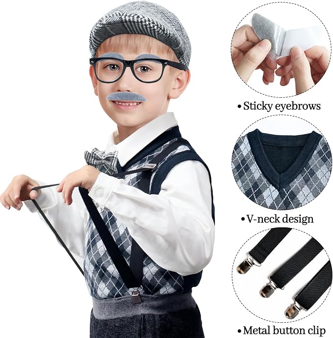 Old Man Costume Kit - Grandpa Old Man Costume with Accessories - Image 4