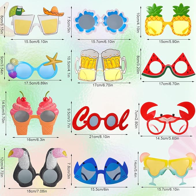SUNSHADES - Hawaiian Luau Party Sunglasses, Funny Summer Glasses - Image 7