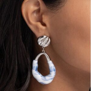 EARRINGS – High-Sheen Swirls - Blue
