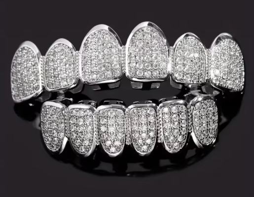 FAKE TEETH - Hip Hop Grills Set SILVER