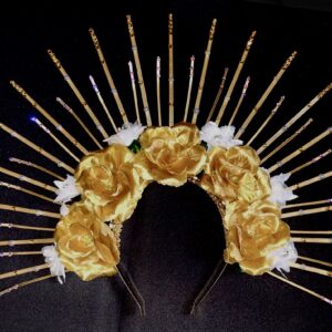 Custom made Oshun Goddess Headpiece - Custom made Gold/White Oshun Headpiece