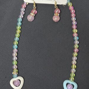 KIDS MISS A Necklace + Earring set - Multi Heart