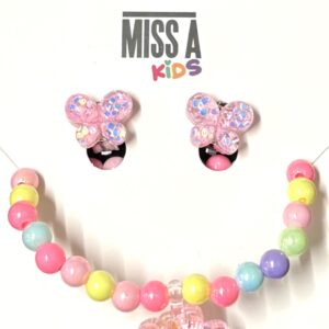 KIDS MISS A Bracelet + Clip-on Earring Set – 2PC Butterfly