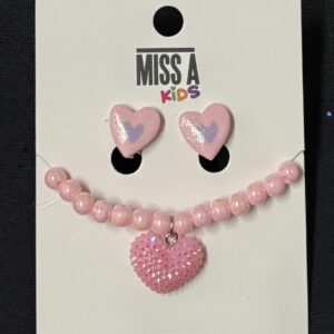 KIDS MISS A Bracelet + Clip-on Earring Set – 2PC Heart