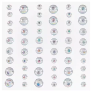 RHINESTONE SHEETS - 54pc Iridescent Bubble Stickers - CLEAR AB