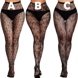 Fishnet Stockings – Lace Patterned Fishnet Stockings for Women