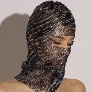 Blank Face Masks - Disco Ball Mirror Full Face GOLD Mask