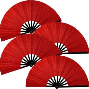 13 Inch Large GLITTER Folding Fans for Line Dancing