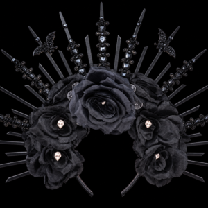 Custom made Oshun Goddess Headpiece - Custom made Halloween Oshun Headpiece - BLACK-SKULL