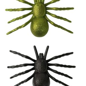 HALLOWEEN DECORATION - 10" Glittery Plastic Spiders - 1PC
