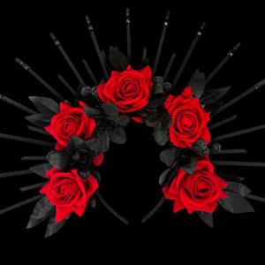 Custom made Oshun Goddess Headpiece - Custom made Halloween Oshun Headpiece - RED-BLACK
