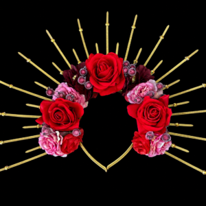 Custom made Oshun Goddess Headpiece - Custom made Oshun Headpiece - RED-PINK