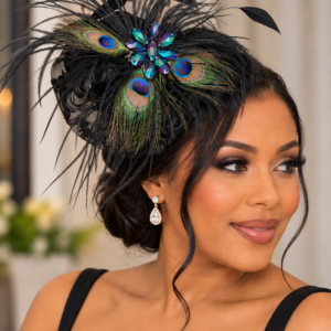 FACINATORS – CUSTOM MADE FEATHER - BLACK PEACOCK