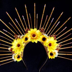 Custom made Oshun Goddess Headpiece - Custom made Oshun Headpiece - Golden Sunflower