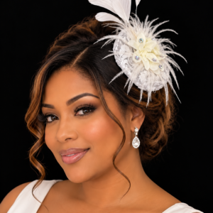 FACINATORS – CUSTOM MADE FEATHER - WHITE FLORAL