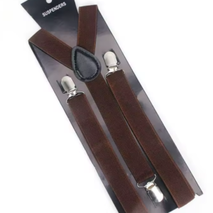 SUSPENDER - Y-Shape Clip-on 1" Suspenders - DARK BROWN