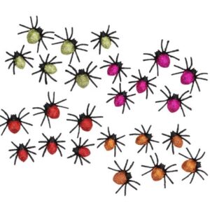 BUGS/INSECTS - GLITTER SPIDER ASTD 6CT