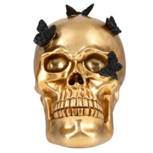 HALLOWEEN DECORATION - Mini Halloween Resin Decor GOLD SKULL