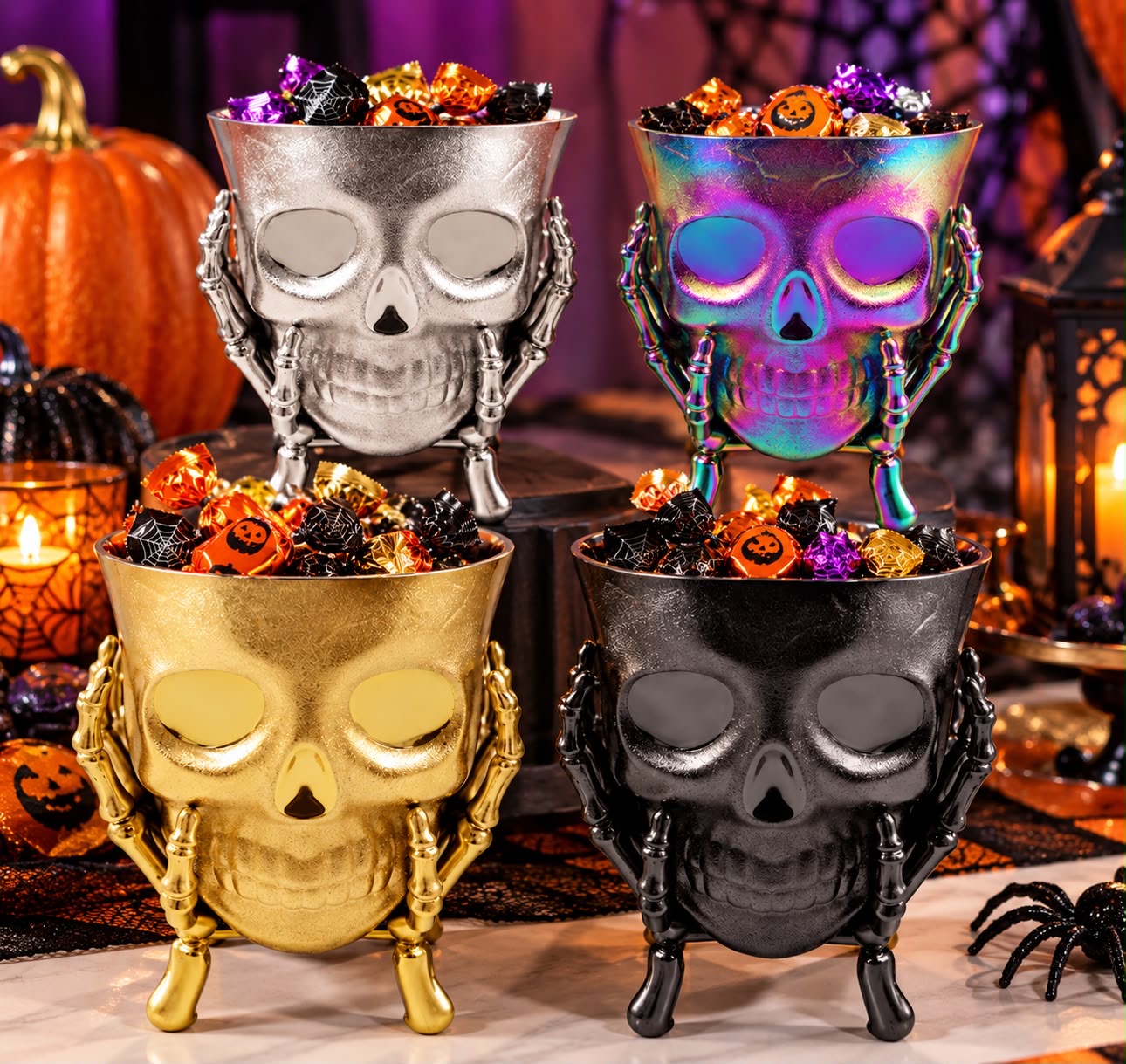HALLOWEEN DECORATION - Halloween-themed Skull-shaped Snack Bowl - Image 7