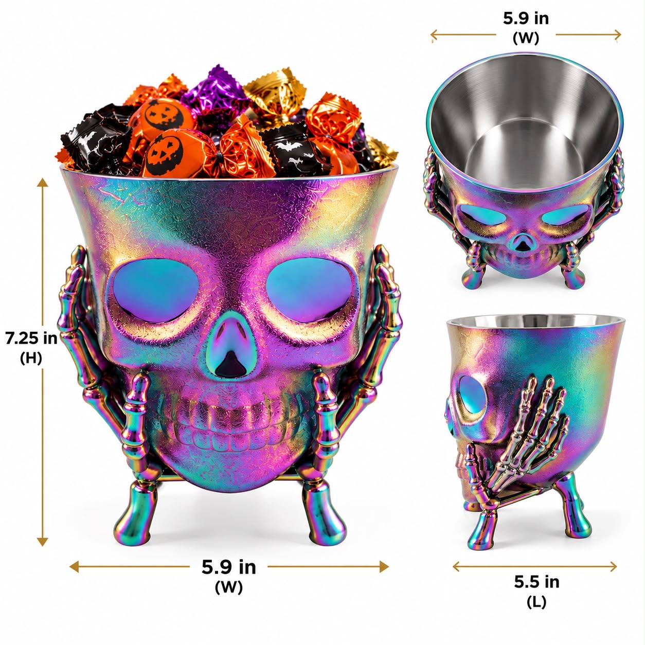 HALLOWEEN DECORATION - Halloween-themed Skull-shaped Snack Bowl - Image 8
