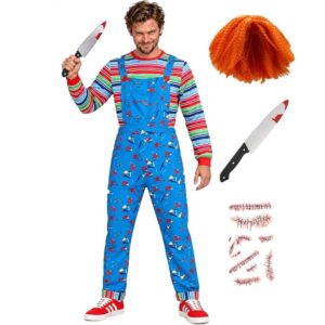 HALLOWEEN - Men's Chucky 5Pcs Killer Doll Costume with wig