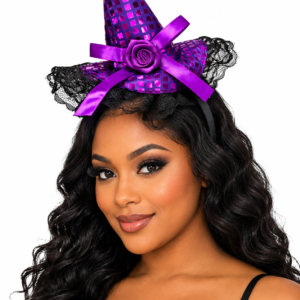 HALLOWEEN - Purple Sequin Witch Hat headband