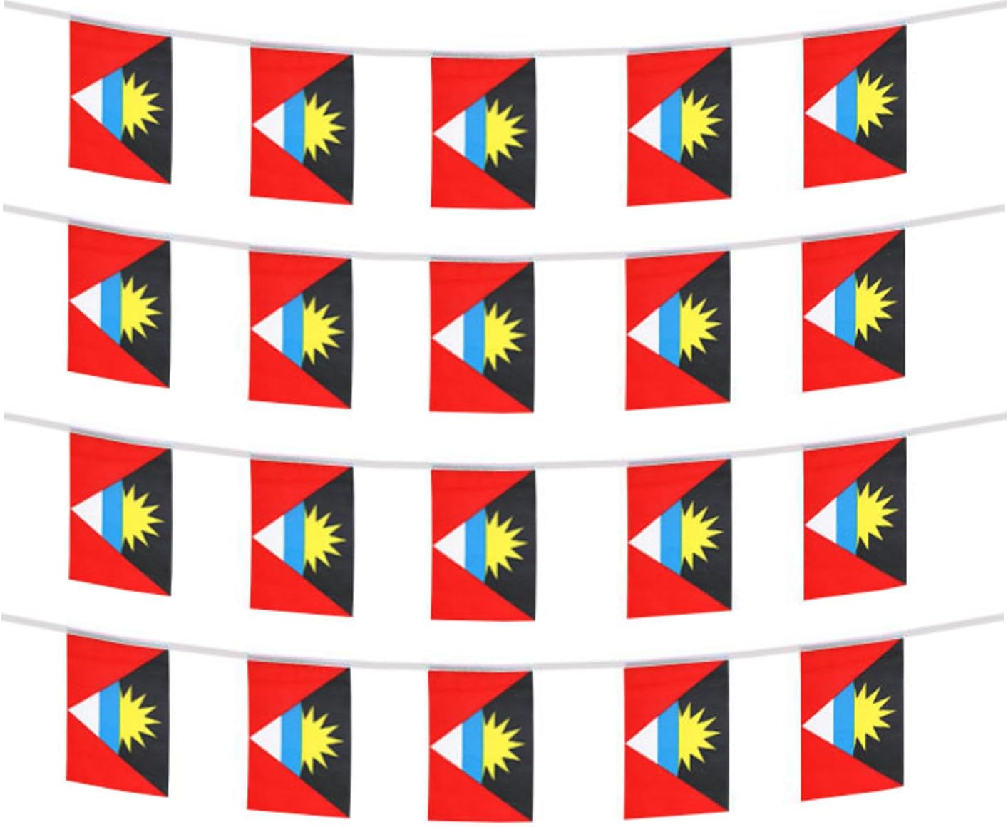 Antigua Flags - Antigua and Barbuda 20ft Banner Flag String 5x8" flags