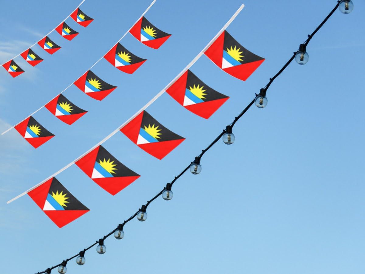 Antigua Flags - Antigua and Barbuda 20ft Banner Flag String 5x8" flags - Image 3