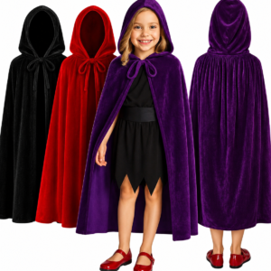 CAPE - Velvet Hooded Cloak for Kids - 4ft Long