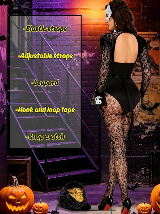 HALLOWEEN - Women's - Black Cat Burglar Costume Sexy Halloween Costume ONE SIZE - Image 5