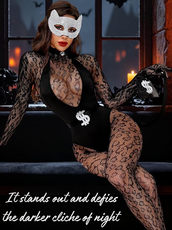 HALLOWEEN - Women's - Black Cat Burglar Costume Sexy Halloween Costume ONE SIZE - Image 2