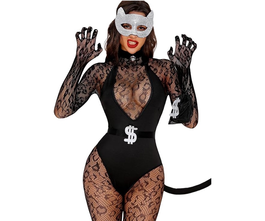 HALLOWEEN - Women's - Black Cat Burglar Costume Sexy Halloween Costume ONE SIZE