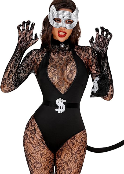 HALLOWEEN - Women's - Black Cat Burglar Costume Sexy Halloween Costume ONE SIZE - Image 8