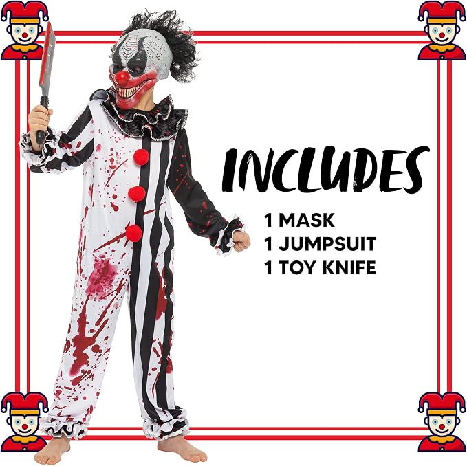 HALLOWEEN - Boy Bleeding Killer Clown Costume SIZE SMALL(5-7) - Image 2