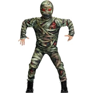 HALLOWEEN - Kids Mummy Costume, Creepy Zombie Hooded Jumpsuit