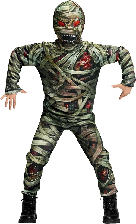 HALLOWEEN - Kids Mummy Costume, Creepy Zombie Hooded Jumpsuit - Image 8