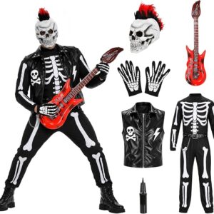 HALLOWEEN - Men's Skeleton Punk Rocker Costume with Accessories