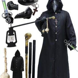 HALLOWEEN - Mens Plague Doctor Bird Mask and Hat Combo Set - SIZE LARGE