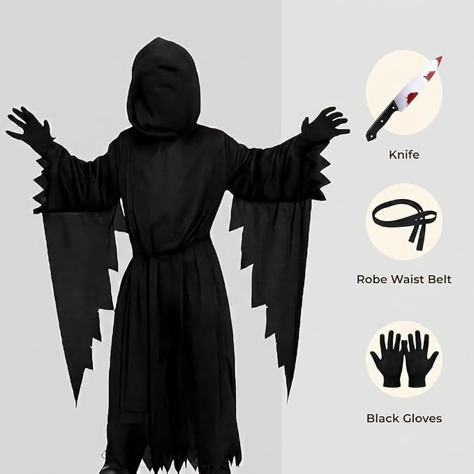 HALLOWEEN - Scream Costume robe set with knife and gloves. ONE SIZE
