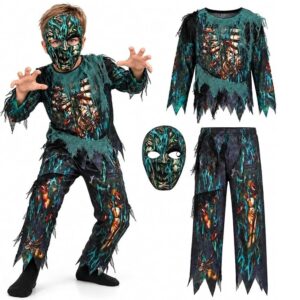 HALLOWEEN - Boy Scary Zombie Costume for Kids SIZE MEDIUM(7-9)