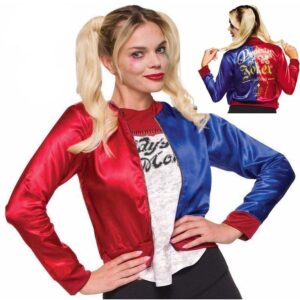 SUPER VILLIAN - Women's Suicide Squad Harley Quinn jacket with attached shirt SIZE LARGE