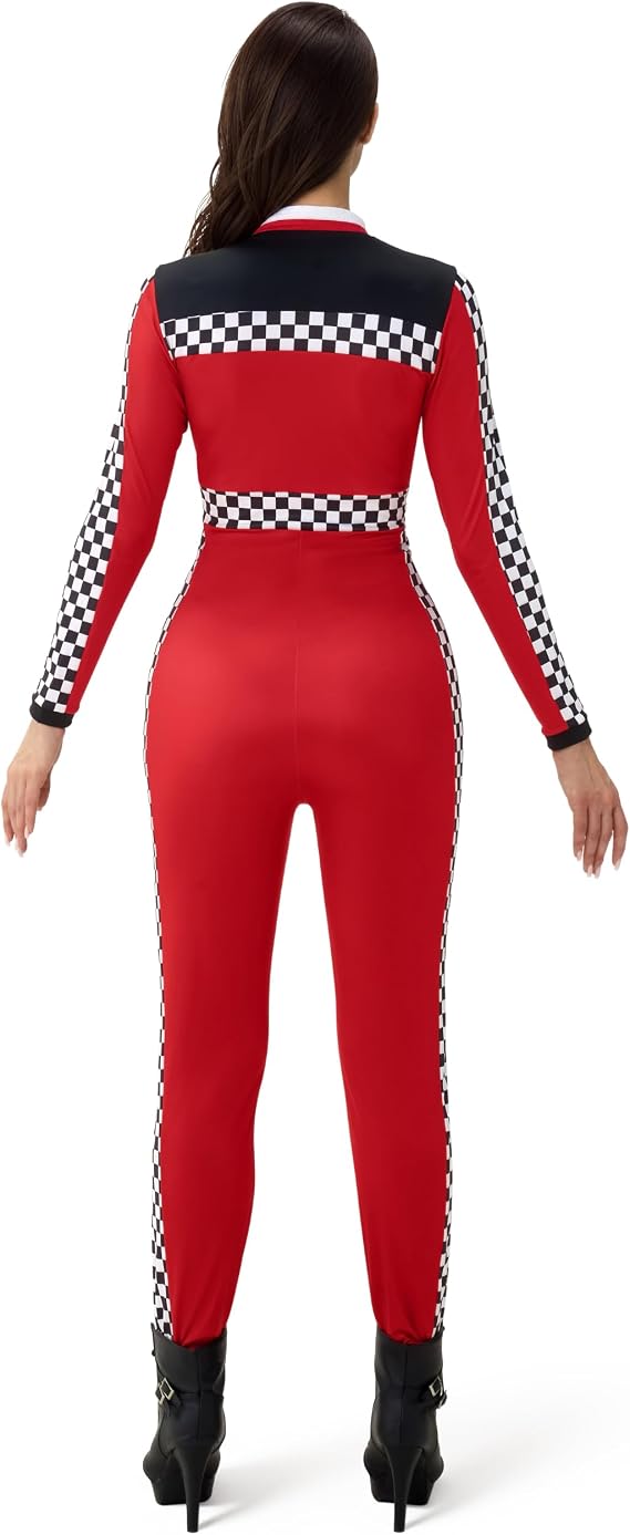 HALLOWEEN - RACE CAR DRIVER - Women Race Car Driver Costume with Accessory SIZE MEDIUM - Image 4